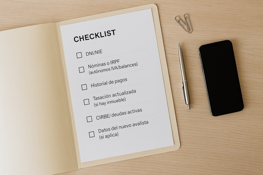 check list avalista